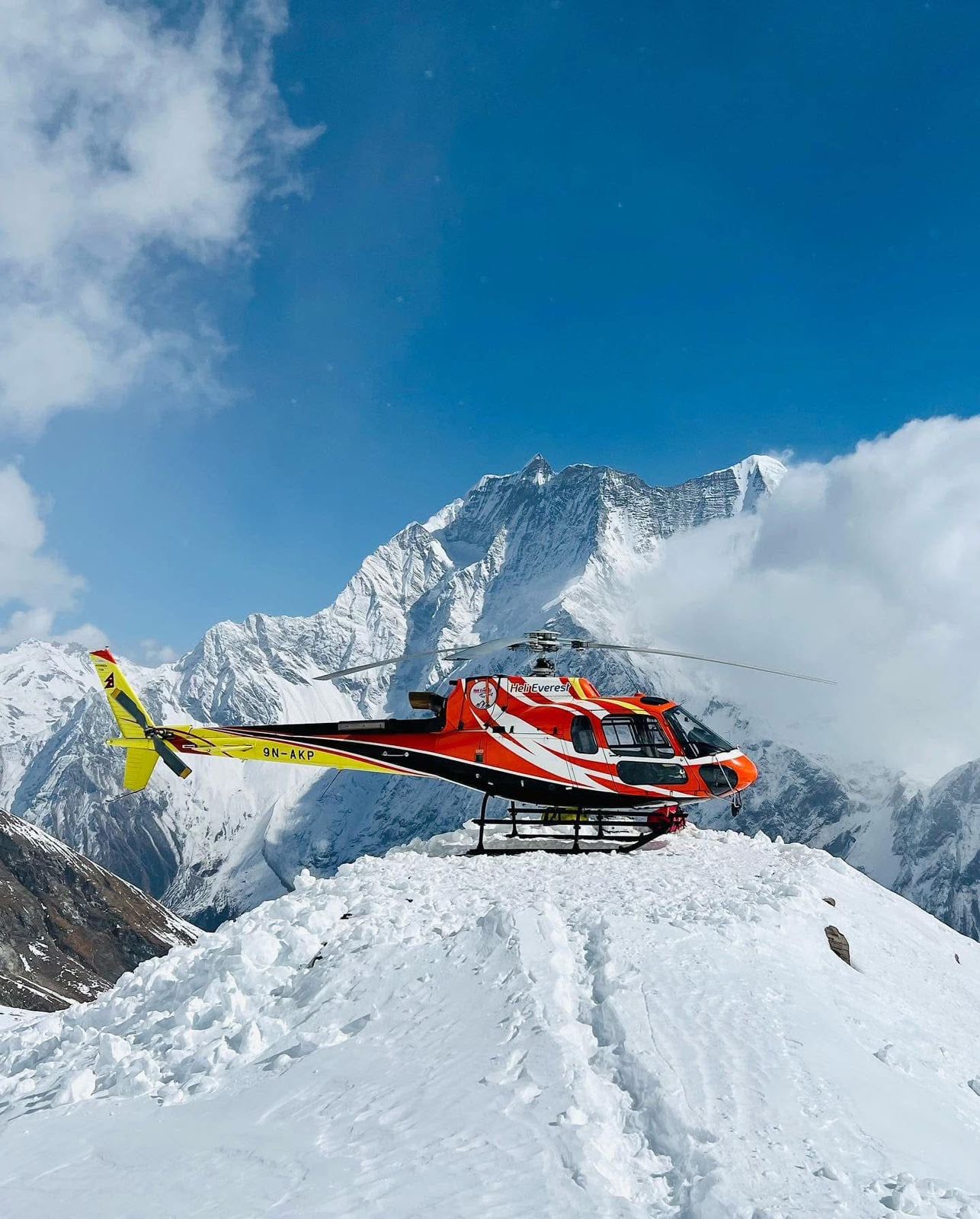 Heli Everest rescue helicopter in the Himalaya
